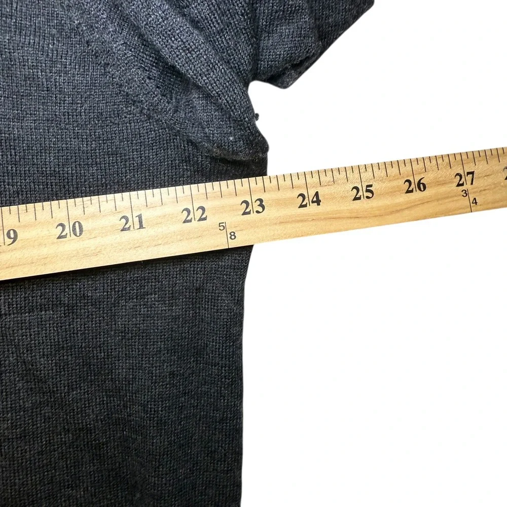 Banana‎ Republic Men's Charcoal Gray 100% Merino Wool 1/4 Zip Sweater XL